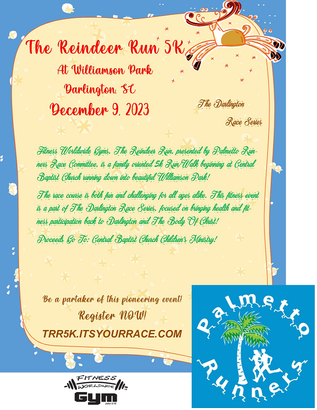 The Reindeer Run 5K Run/Walk in Darlington, SC Details, Registration